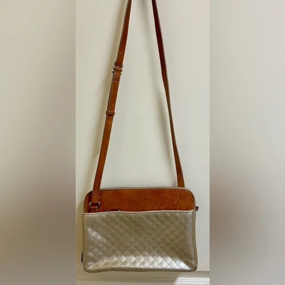 Consuela Candy Crush Quilted Metallic Champagne Slim Crossbody Bag Retired - Picture 3 of 16